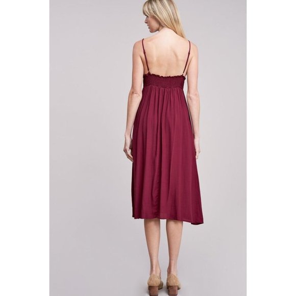 No Rest for Briget Arrays Slip Dress S Burgundy Red Lined NWT Discontinued - Picture 2 of 16